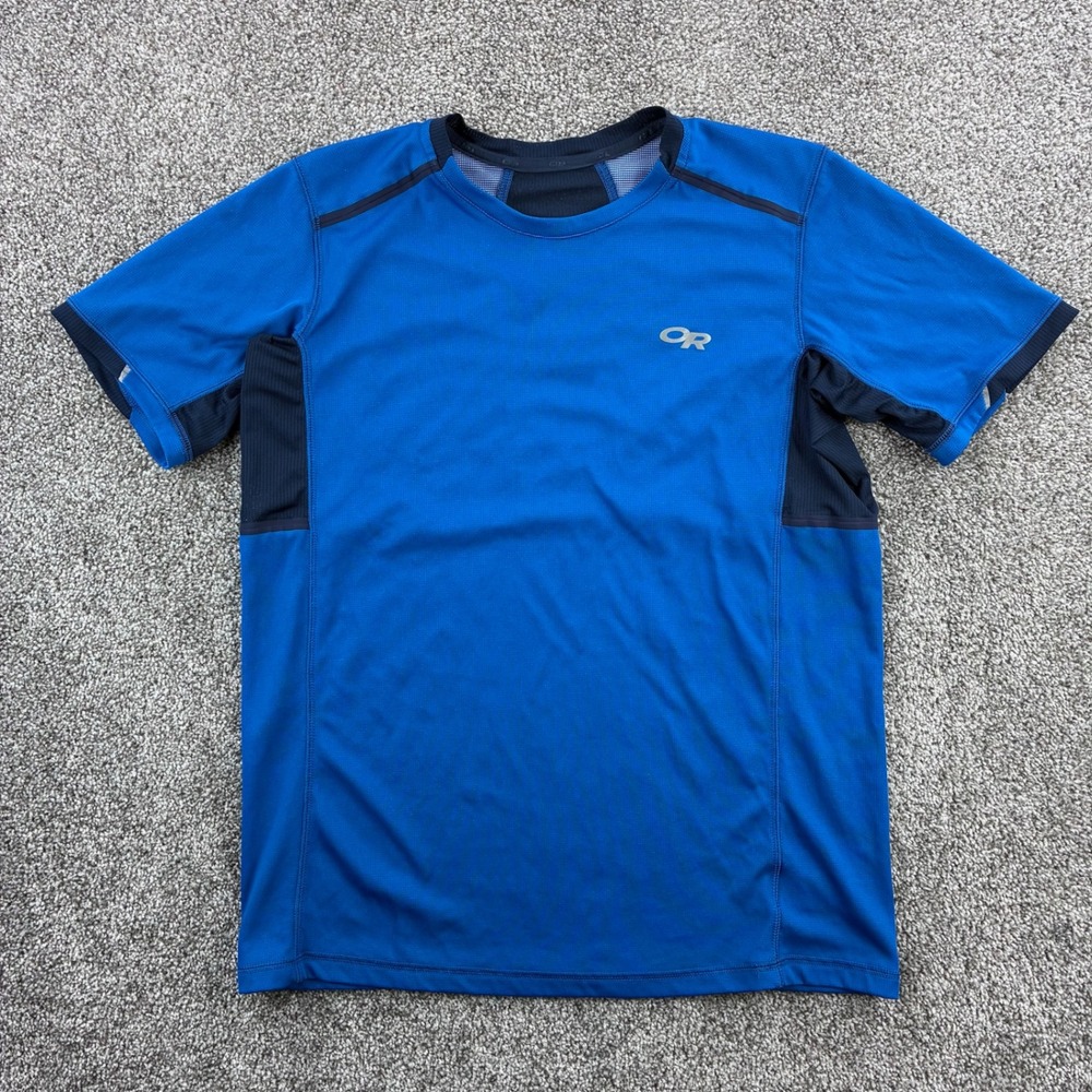Outdoor Research Octane Tee Shirt Mens Medium Blue Performance Hiking 50070